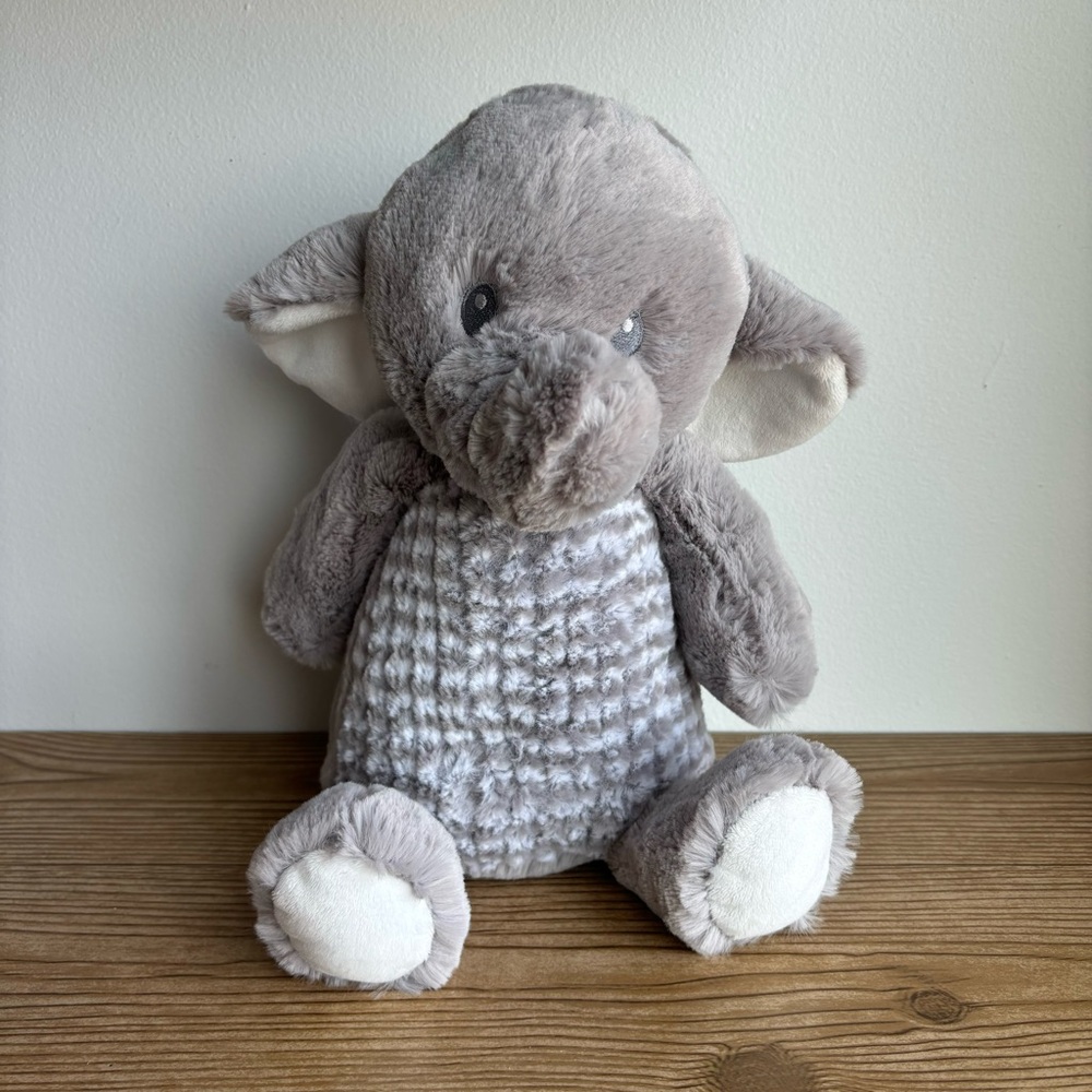 Aurora Baby Soft Little Pitter Pattern Grey Elephant
